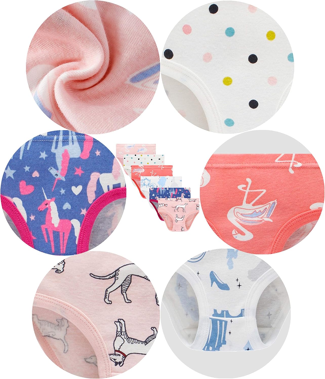 Barara King Little Girls' Soft Cotton Underwear Toddler Undies Kids panties