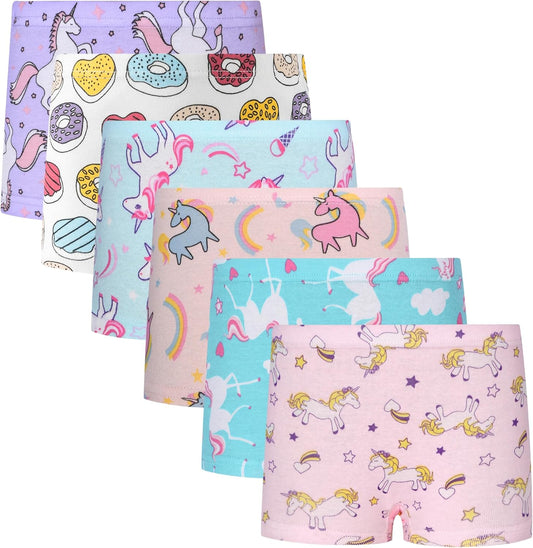 Cczmfeas Girls Hipster Cotton Underwear Boyshort Panties 6 Pack