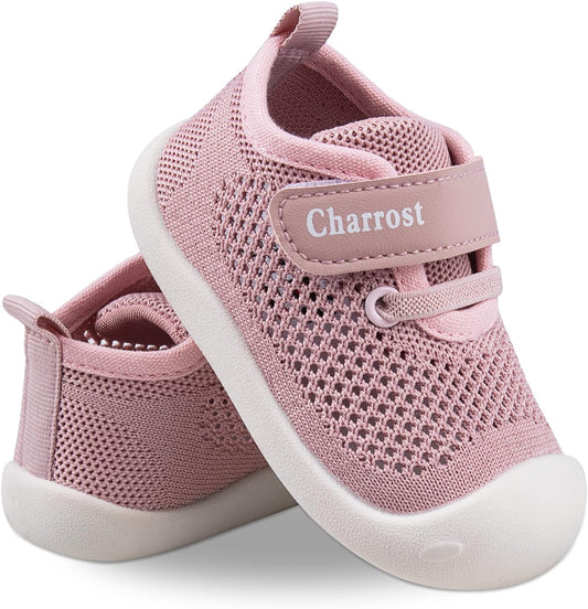 Charrost Toddler Baby Girl Boy First Walking Shoes Checkered Sneakers Sizes 3/4/5/6/7/8T. Soft, Cute,Flexible for First Walkers. Non-Slip, Slip On, Wide Toe Box Indoors Outdoors