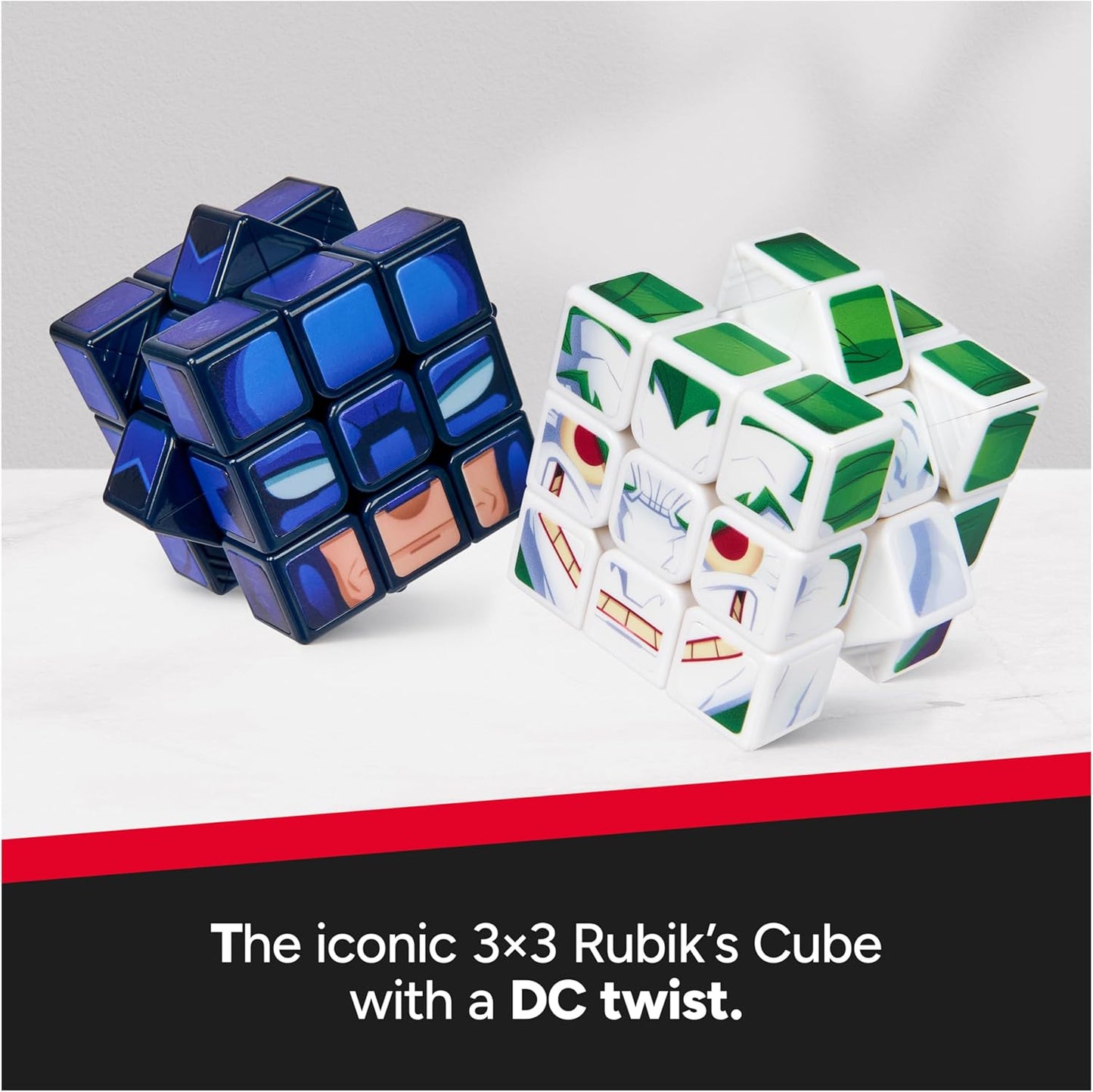 Rubik’s Cube Batman and Joker Cubers 2-Pack, Problem-Solving Challenging Brain Teaser Collectible Batman Fidget Toy, for Adults & Kids Ages 8+