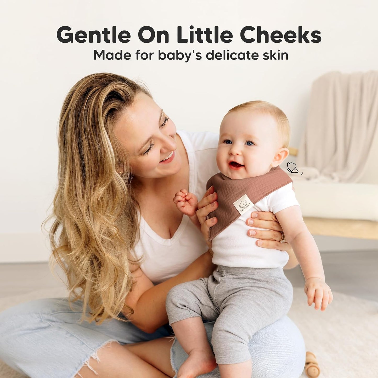 KeaBabies 8-Pack Bandana Bibs for Baby Girls, Boys - Organic Cotton Baby Bibs for Drooling & Teething Newborn, Toddler, Infant 0-36 Months, Extra Soft, Absorbent Cloth with Snaps (Rosewood)