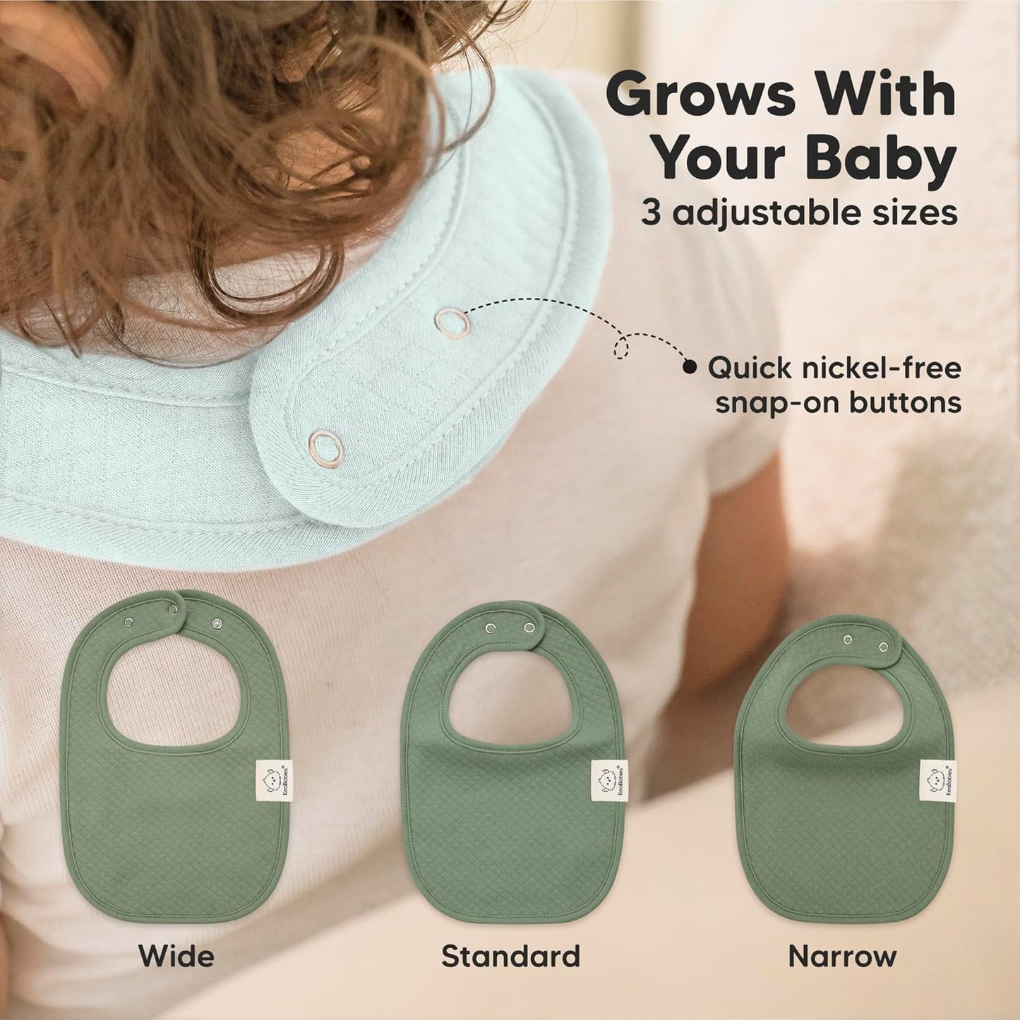 8-Pack Organic Baby Bibs for Girls, Boys - Quilted Cotton Cloth Baby Drool Bibs for Drooling and Teething Toddler, Newborn, Infant, Soft & Super Absorbent (Eclipse)