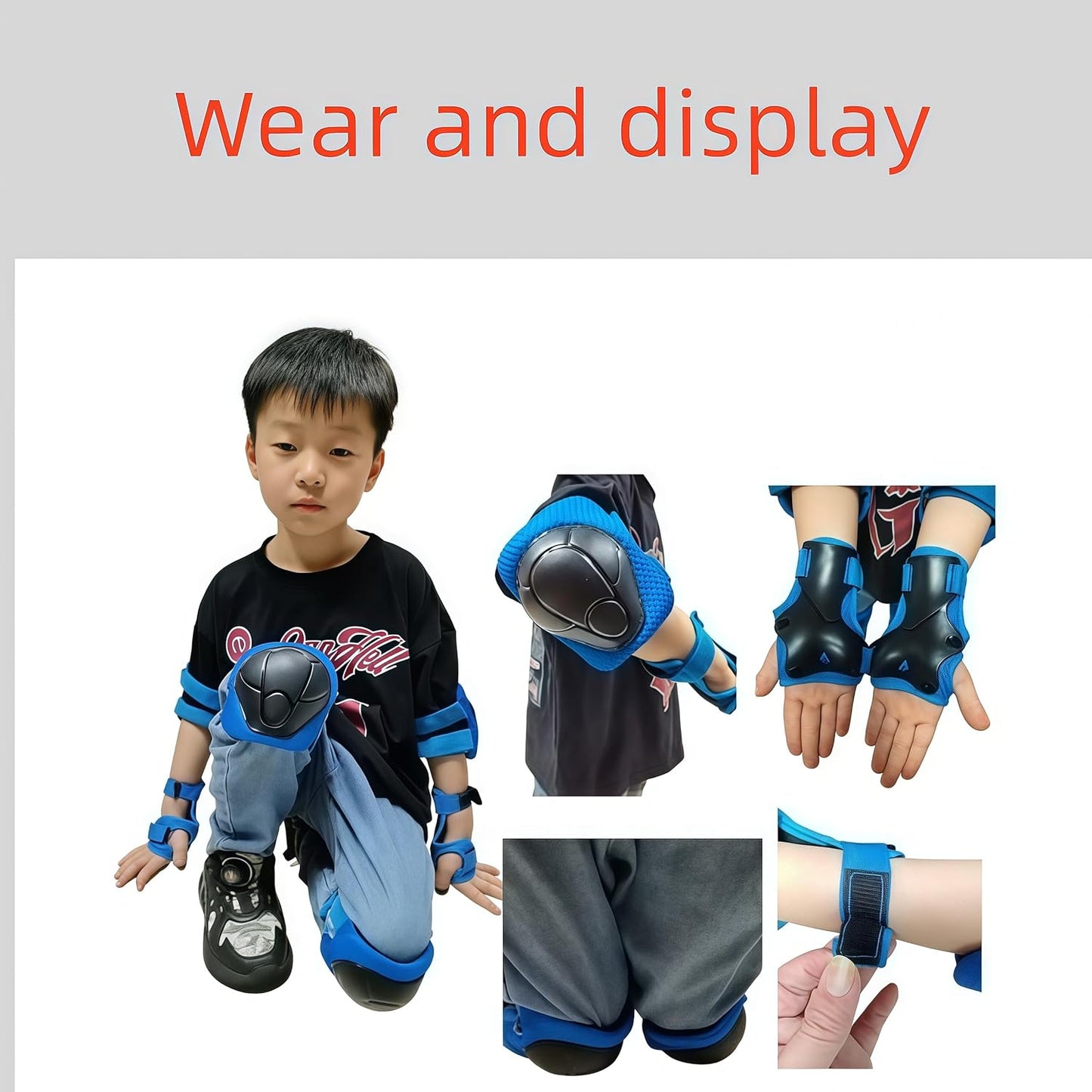 Kids Protective Gear Set SHENMOREN Knee Pads for Kids 3-10 Years Toddler Knee and Elbow Pads with Wrist Guards 3 in 1 for Skating Cycling Bike Rollerblading Scooter