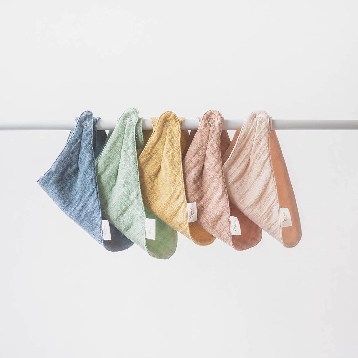 Crane Baby Soft Muslin Baby Bib Set, Adjustable and Absorbent Bandana Style Bibs for Boys and Girls, River, 3 Piece, 18.5” x 9”