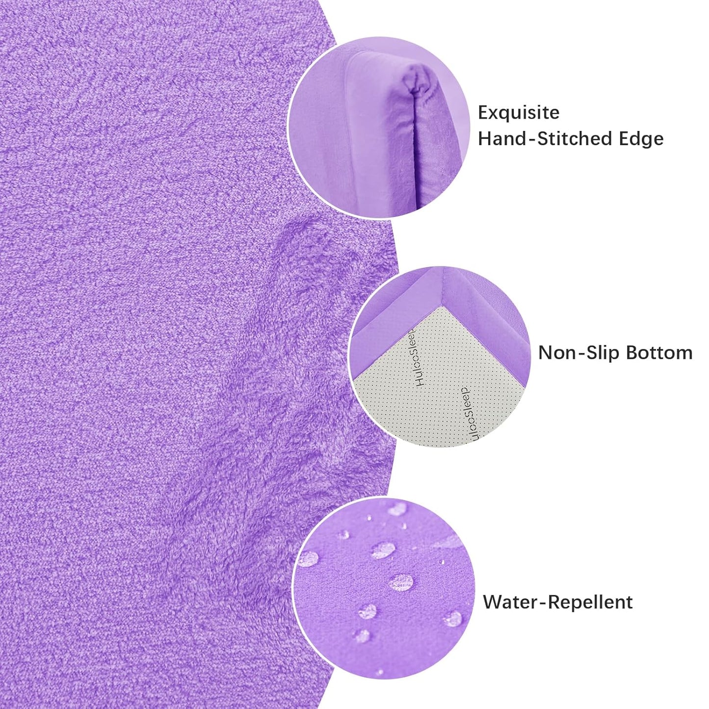 Play Mat for Babies Toddlers,1.3" Thick Elasti-Foam Anti-Fall Cushion Mat for Kids Room,28×72 Bedroom Bedside Rugs,Water-Repellent Soft Coral Velvet(Lavender)