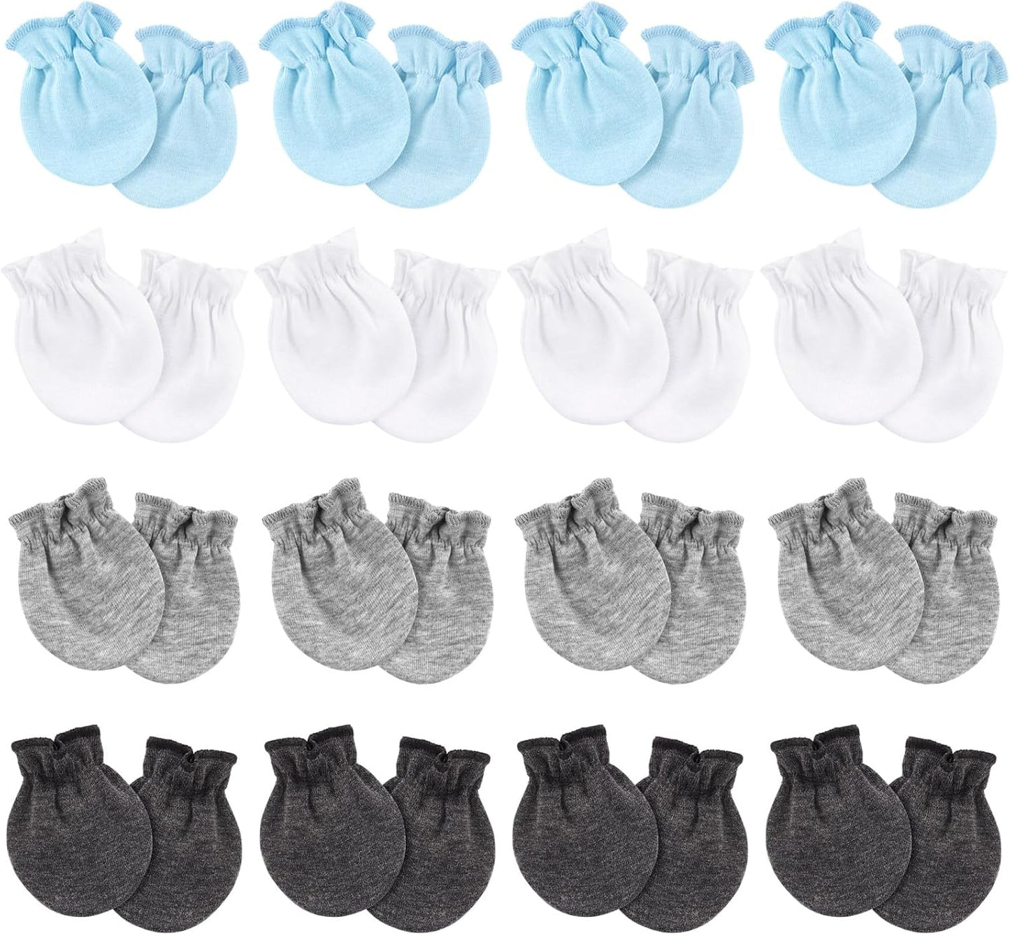 Newborn Baby Mittens No Scratch Cotton Elastic Wrist Gloves Infant Toddler Mittens for Baby Boy Girl 0-6 Months