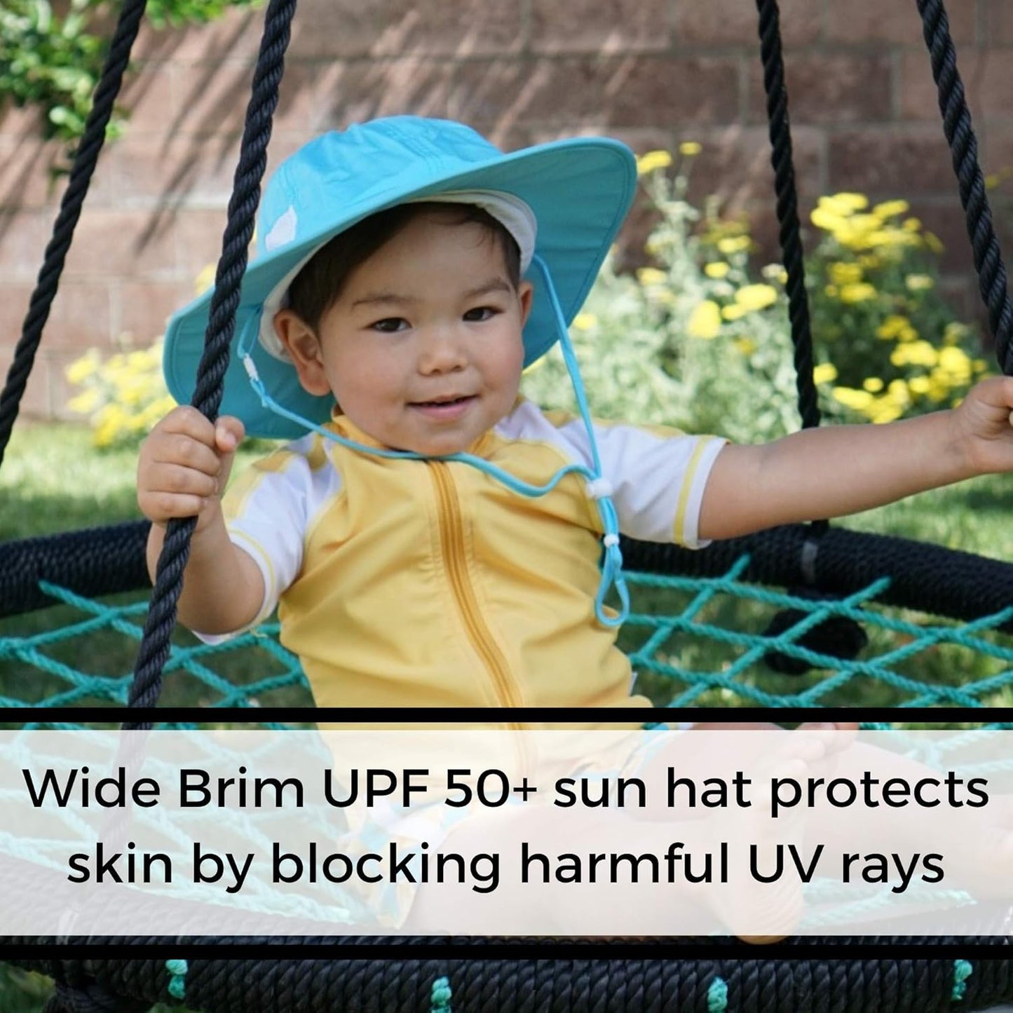 SwimZip Wide Brim Sun Hat | UPF 50+ Protection for Baby, Toddler, and Kids