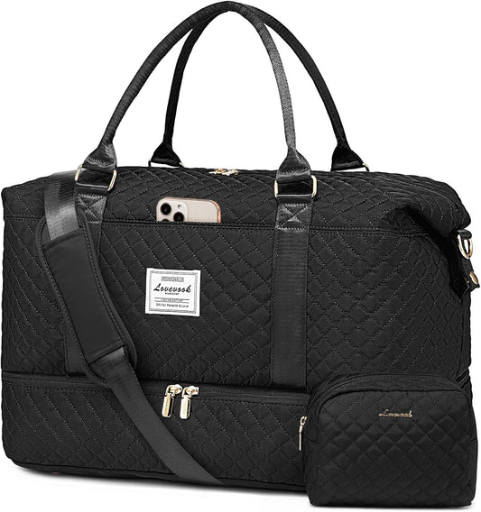 LOVEVOOK Travel Duffle Bag,Weekender Bags for Women with Shoe Compartment，Carry on Overnight Bag with Toiletry Bag,Gym Duffel Bag with Wet Pocket, Hospital Bags for Labor and Delivery