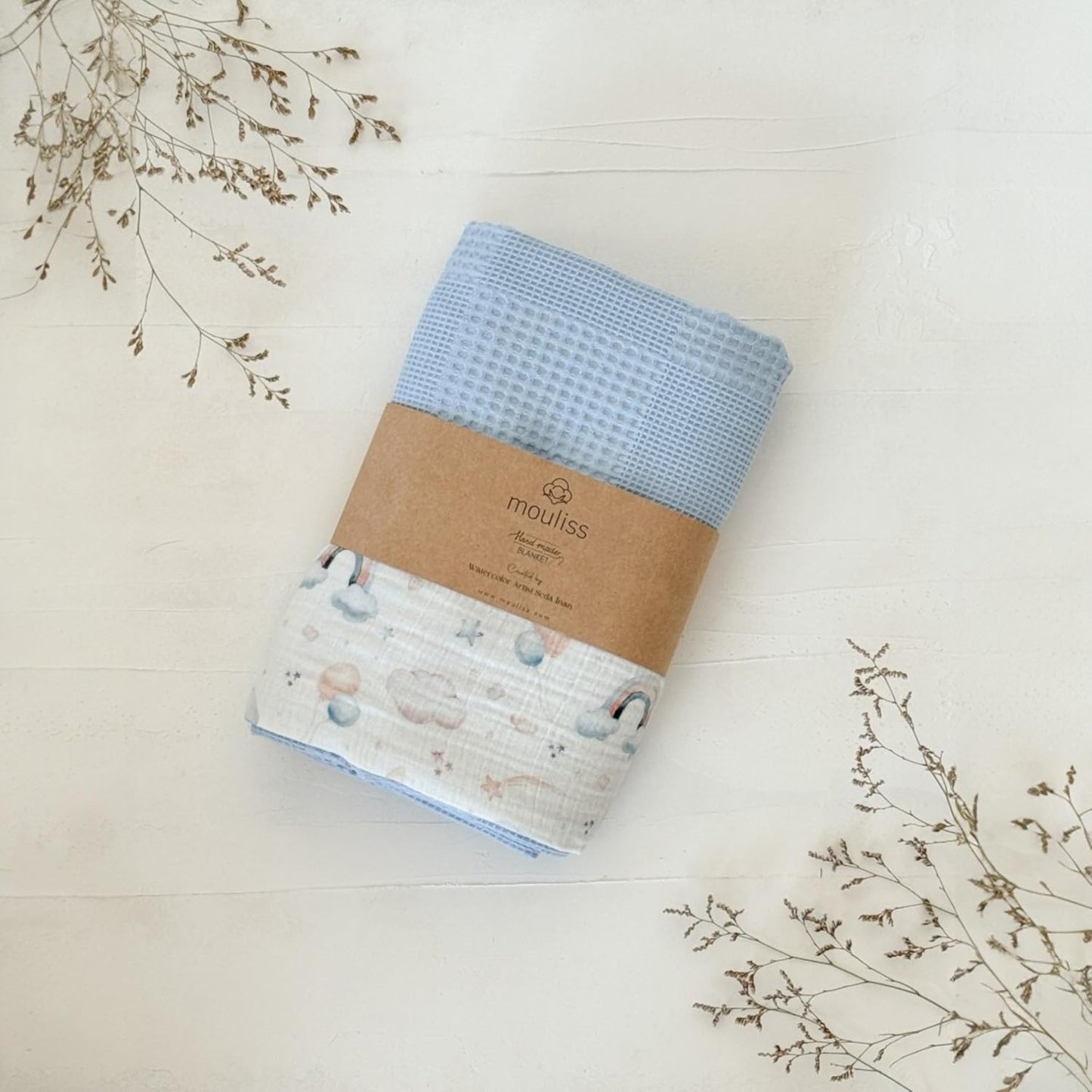 Personalized Baby Blanket with Name – Handmade 100% Organic Cotton Newborn Gift | Custom Knit Blanket for Boys, Girls, Kids & Baby Showers