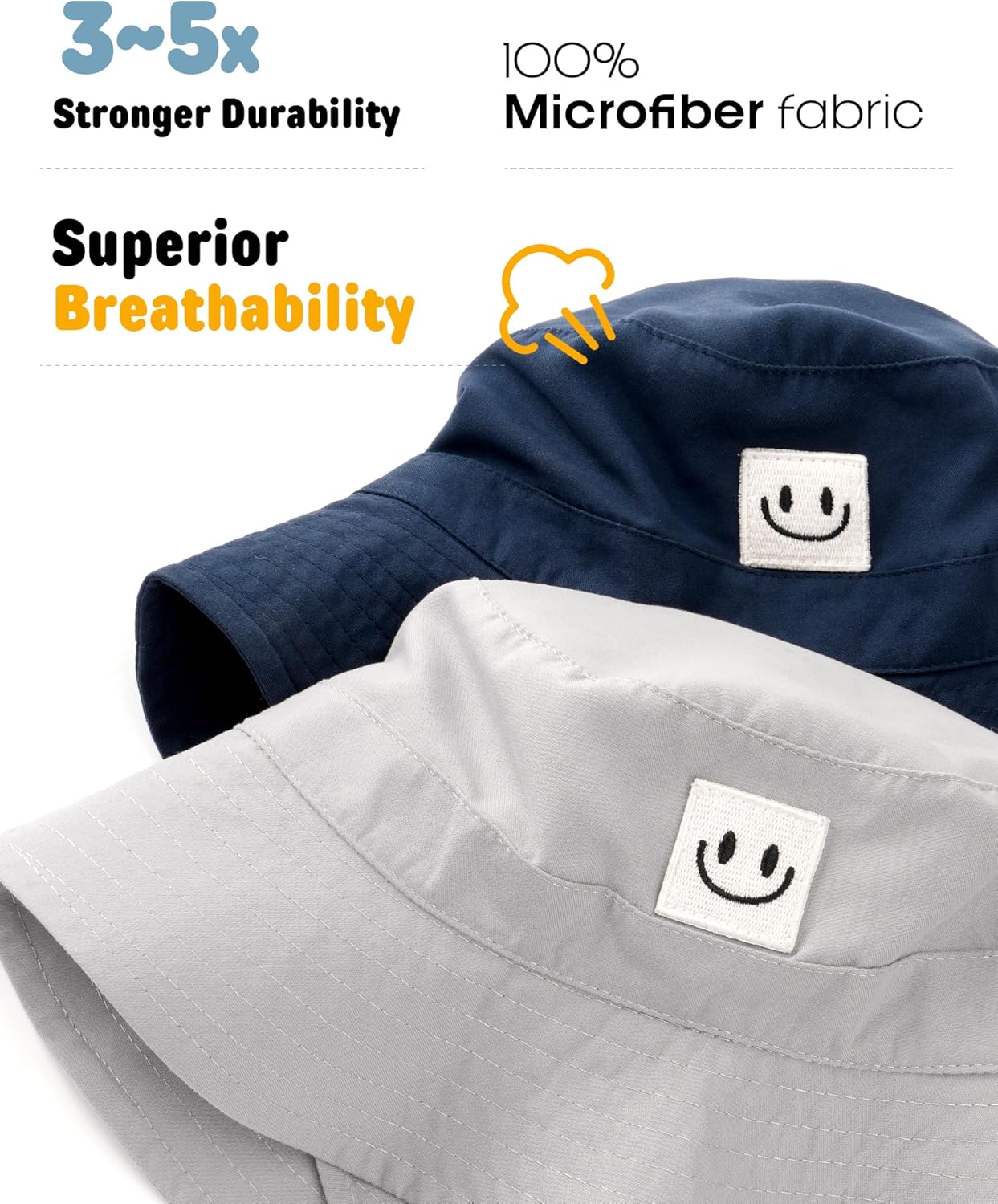 FURTALK Baby Sun Hat Smile Face Toddler Boys Girls Bucket Hat 0-5 Years Kids UPF 50+ Sun Protection Summer Hats