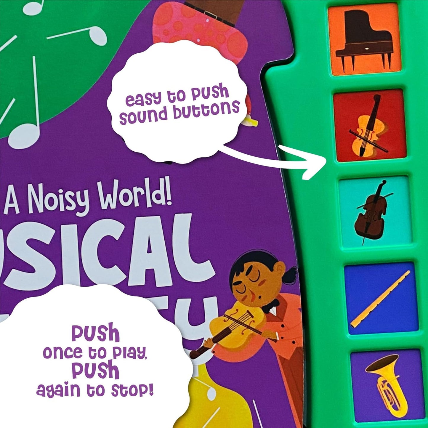 What A Noisy World - Musical Journey - Auditory Interactive Toys - Sound Books for Toddlers - Musical Book for Toddlers with 6 Different Sounds - Screen-Free Birthday Gifts