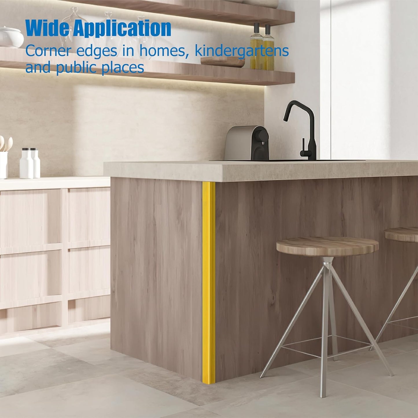 Wall Corner Protectors 4 Pack,1.57x1.57x23.62x0.12 inch PVC Double Side Proof Corner Guards for Sharp Edges, Self-Adhesive Corner Protectors for Home, Kindergarten,Thickness-3mm(0.12 in)