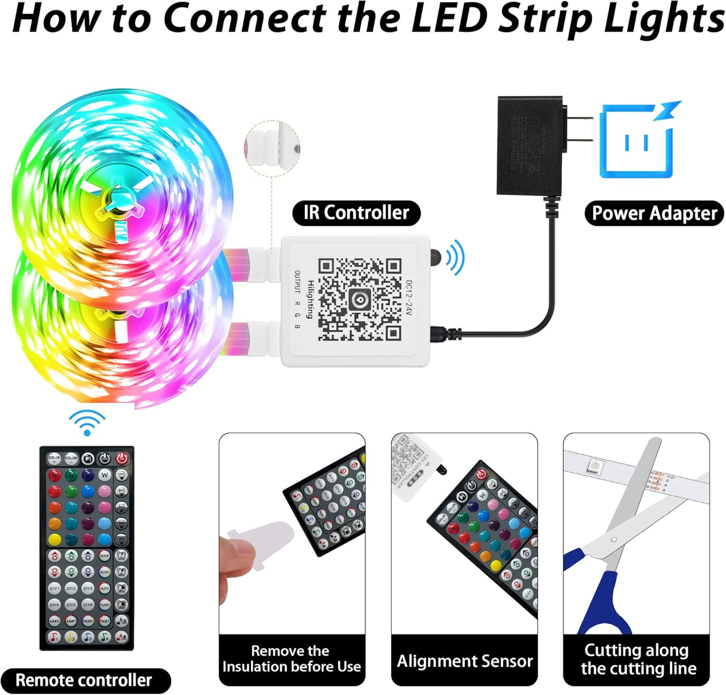 Led Lights for Bedroom 200ft Color Changing RGB Led Strip Lights, DIY Music Sync Led Light Strip with Remote and App Control, Dimmable Led Lights for Room Party Home Cool Things (2 * 100ft)