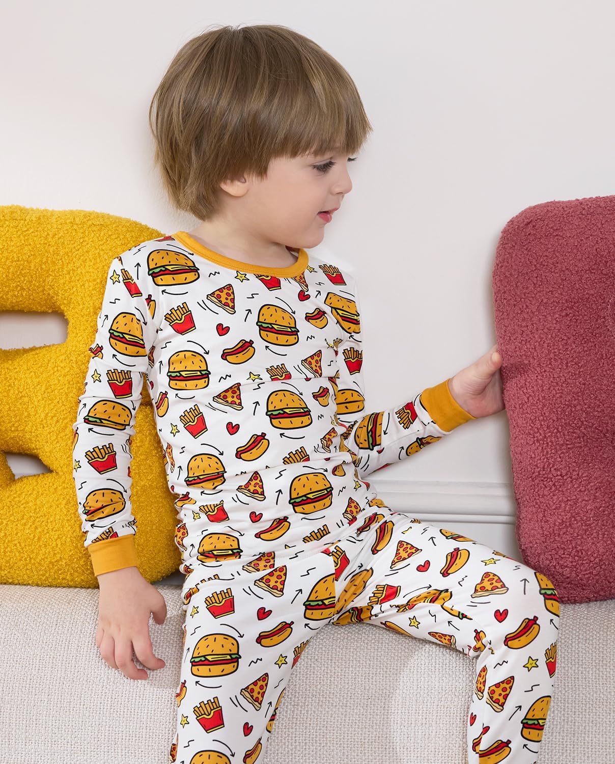 Bamboo Viscose Toddler Pajamas Boys Girls Baby 12M-8Y Pjs Sets Kids 2pcs Snug fit Long-Sleeve Sleepwear