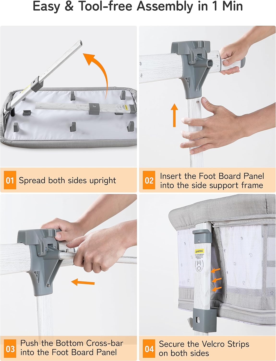 besrey 5 in 1 Baby Bassinet Bedside Sleeper, Playpen with Bassinet & Baby Cradle, Adjustable Bedside Crib for Newborn Infant with Mobile Toy Hanger, Hanging Diaper Bag, Mosquito Net, Mattress