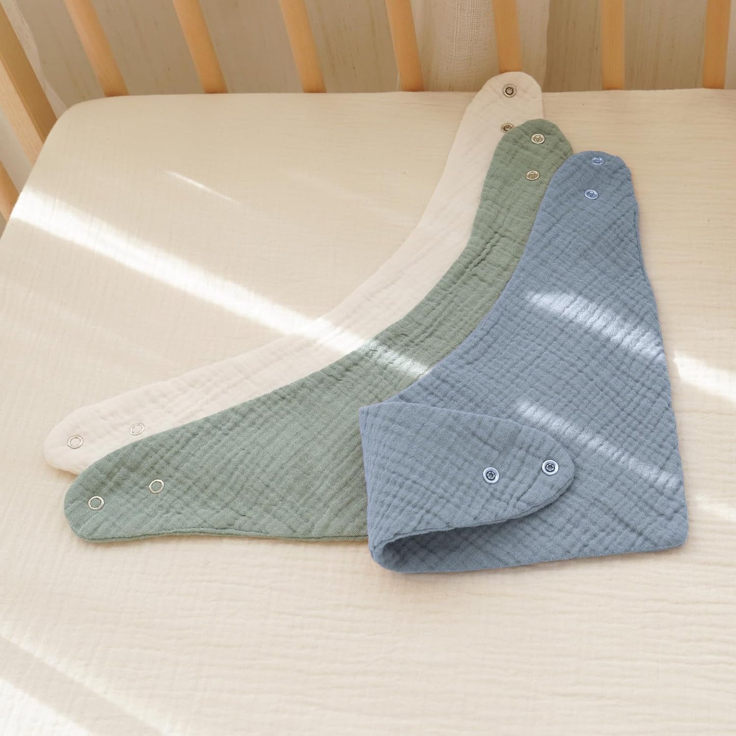 Konssy 8-Pack Muslin Baby Bibs, Absorbent Bandana Drool, 100% Cotton Unisex Baby Bibs for Teething and Drooling