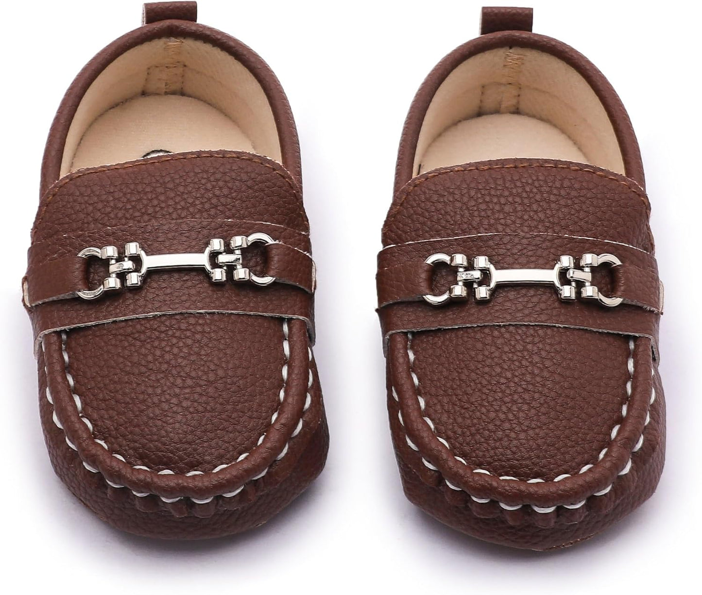 LONSOEN Baby Girls Boys Loafers Prewalker Dress Crib Shoes