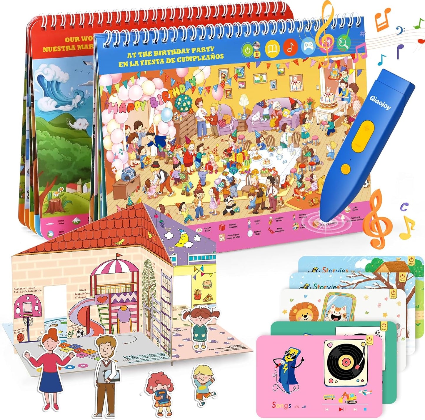 Interactive Search and Find Activity Books for Kids Ages 3-5, Toddler Travel Games Toys for Car Airplane, Road Trip Activities for Kids 4-8, Educational Preschool Learning Toys Gift with a Talking Pen