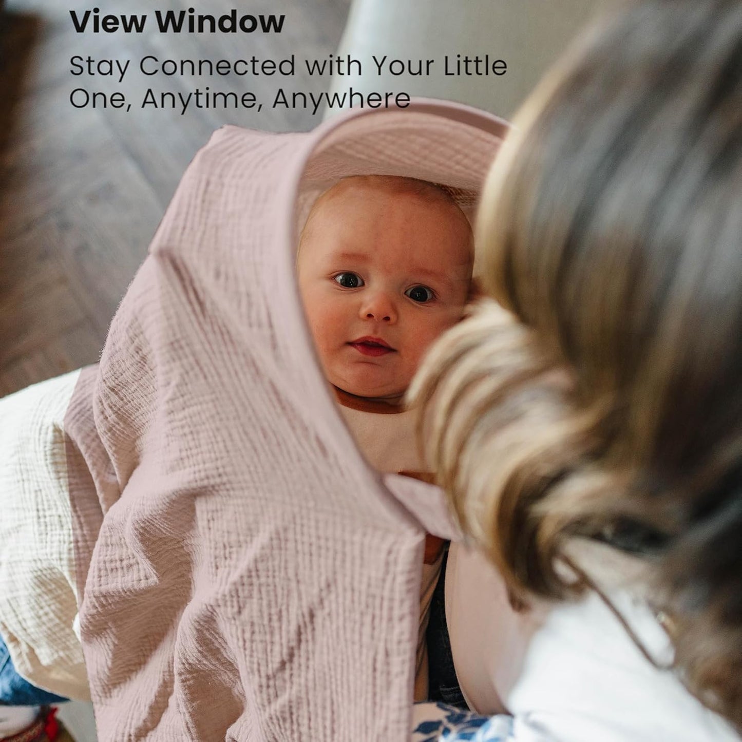 Konssy 2-Pack Muslin Nursing Cover Up for Breastfeeding Moms with Rigid Hoop, 100% Cotton, Lightweight & Breathable Breastfeeding Cover, Adjustable & Comfort