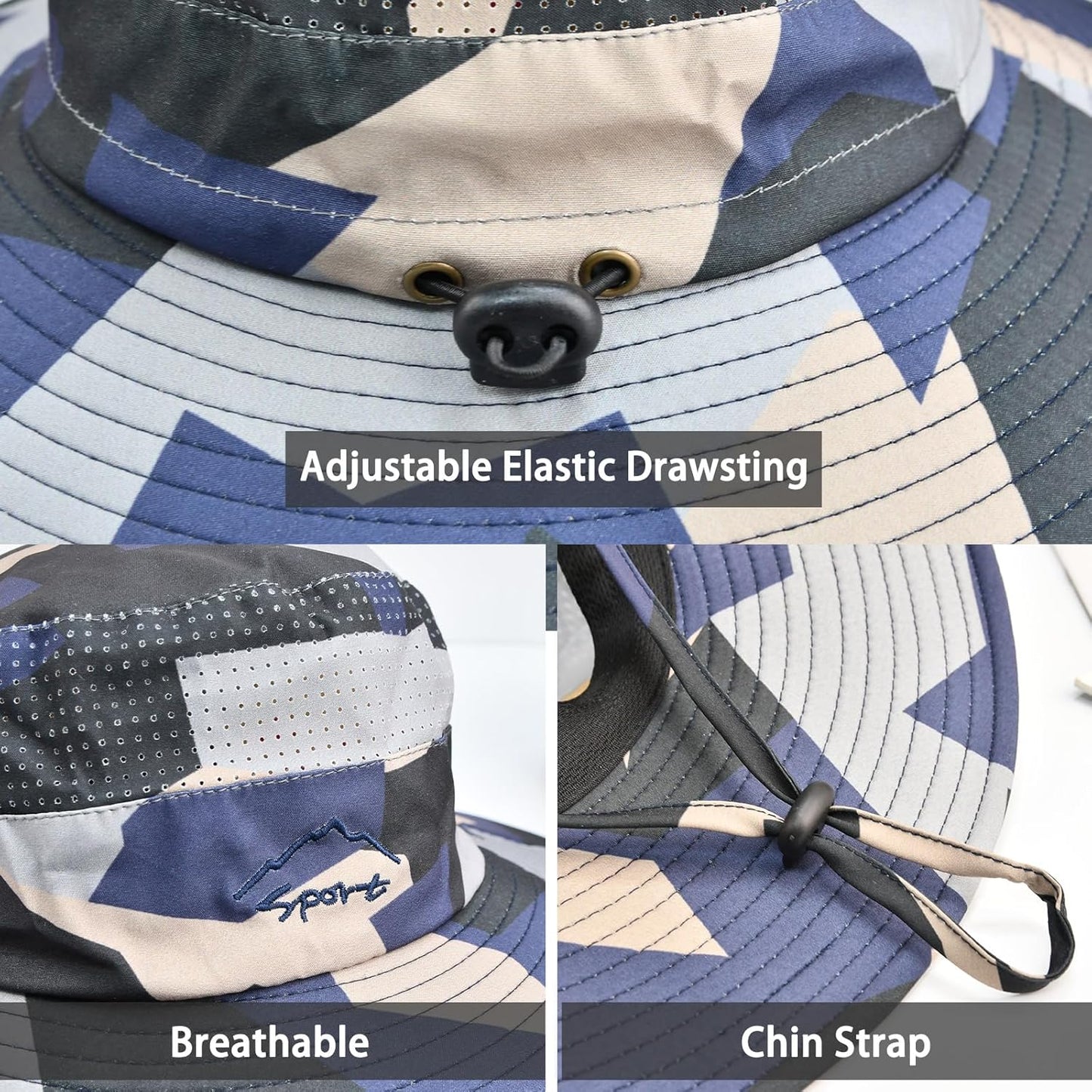 Sun Hats for Men Women Fishing Hat UPF 50+ Breathable Wide Brim Summer UV Protection Hat