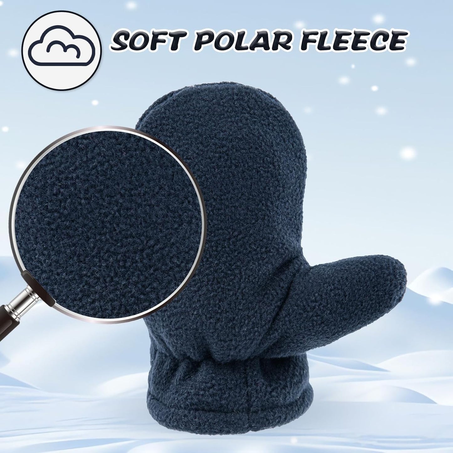 BAVST Baby Toddler Winter Mittens Girls Warm Fleece Lined Gloves Kids Sherpa Lined Mittens for Boys