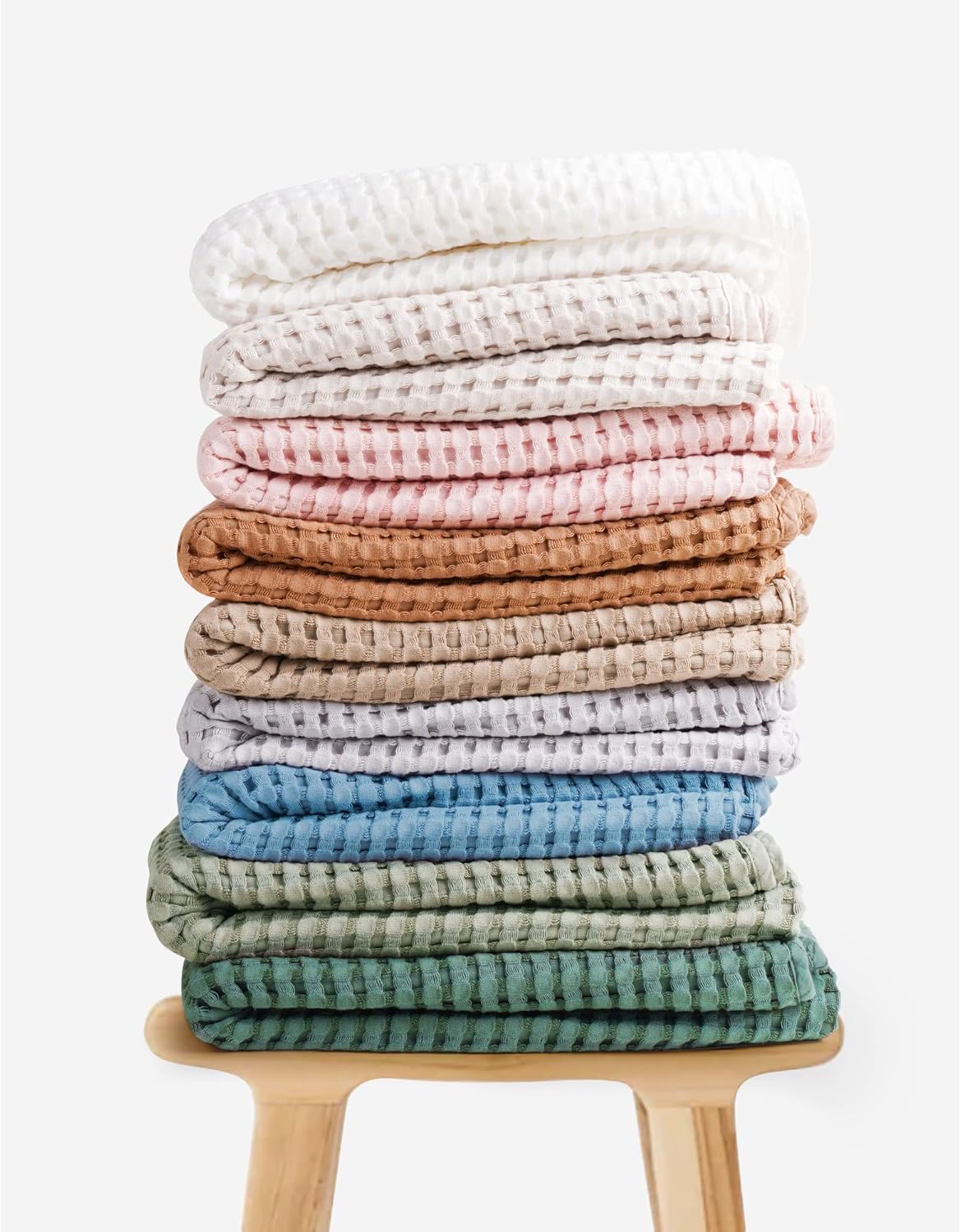 Konssy Waffle Baby Blanket - Soft & Cozy Nursery Swaddle Blanket, Lightweight Toddler Throw for Boys & Girls, Ideal for Wrapping(Green)