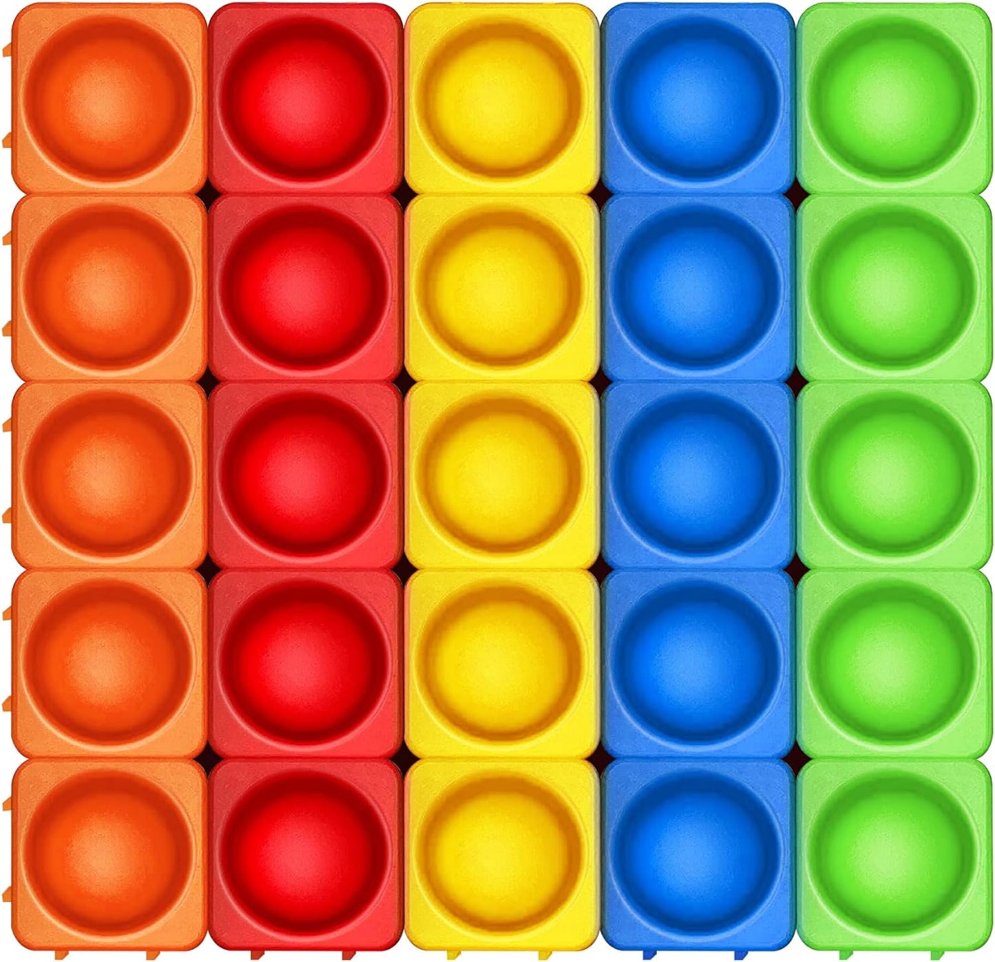 Giant Pop Blocks Bubble Premium Silicone Pop Fidget Blocks for Endless Joy and Education - Vibrant Pop Blocks for Imaginative Play and Puzzle Games-Toy Gift for Kids (25PCS)