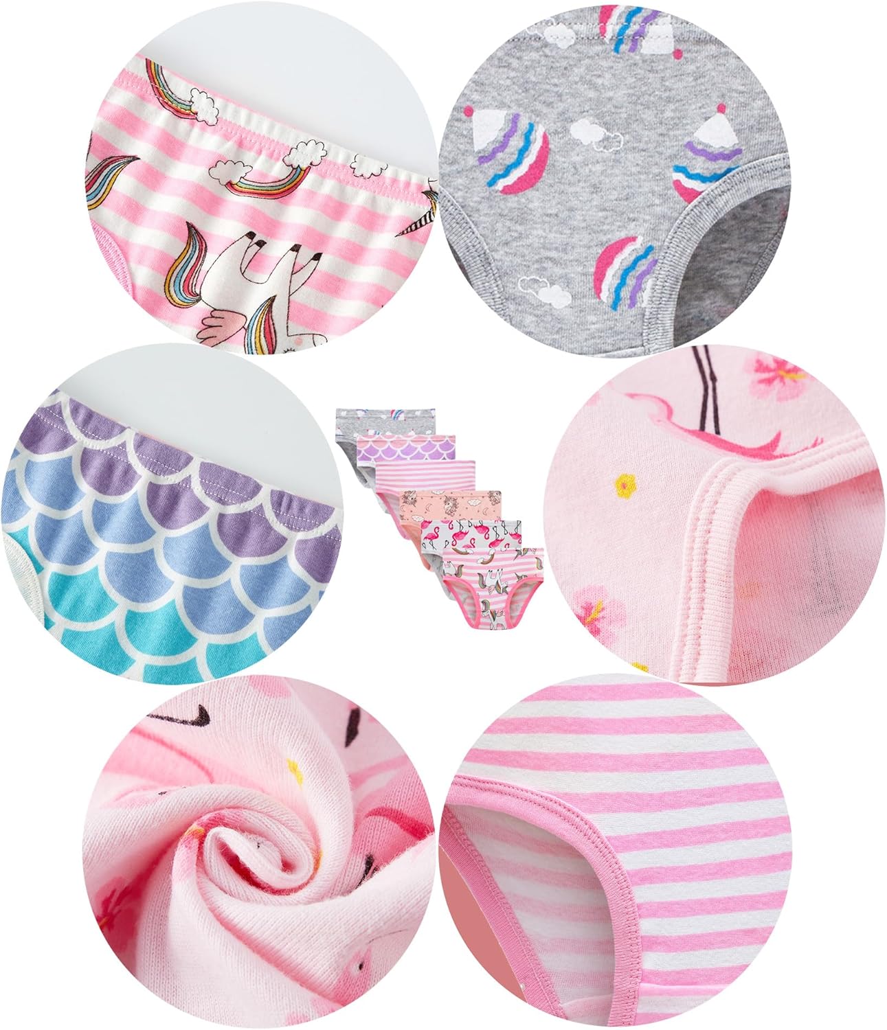 Family Feeling Little Girl Underwear Toddler Panties Big Kids Undies Soft 100% Cotton