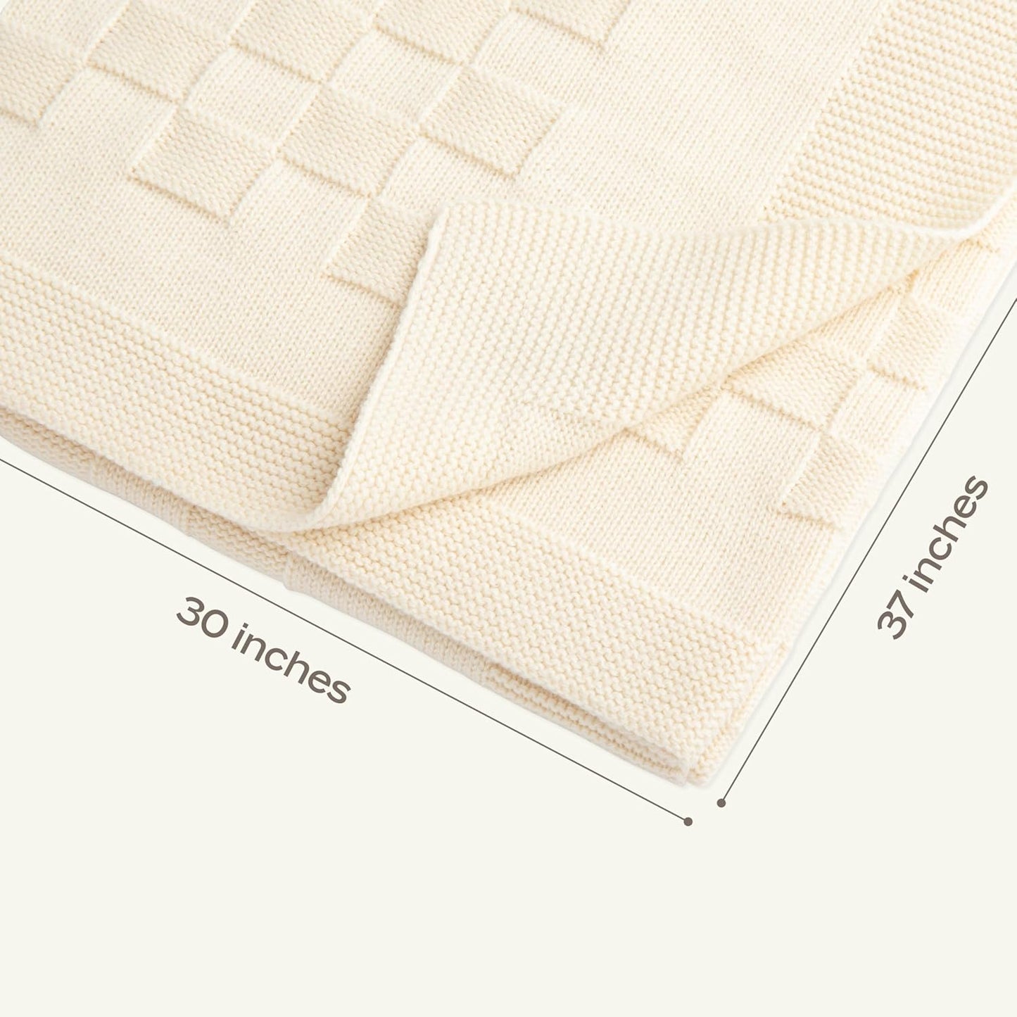 MON CHOU Premium Knit Baby Blanket - Luxuriously Soft Pima Cotton Throw for Crib, Nursery, or Stroller - Lightweight, Breathable Organic Cotton Baby Blanket - 30” x 37”