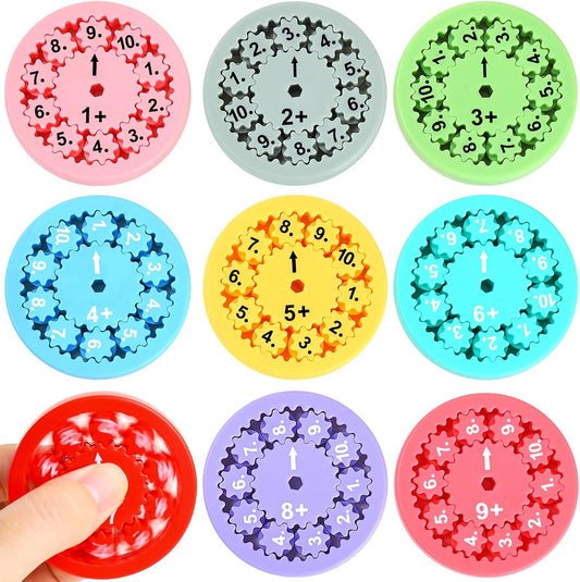 Math Fidget Spinners Addition, Math Fidget Toy for Kids, Math Facts Fidget Spinners, Educational Learning Numbers Add Subtract Fidget Spinner Toys for Kids, Math Game for Home School Classroom Prizes