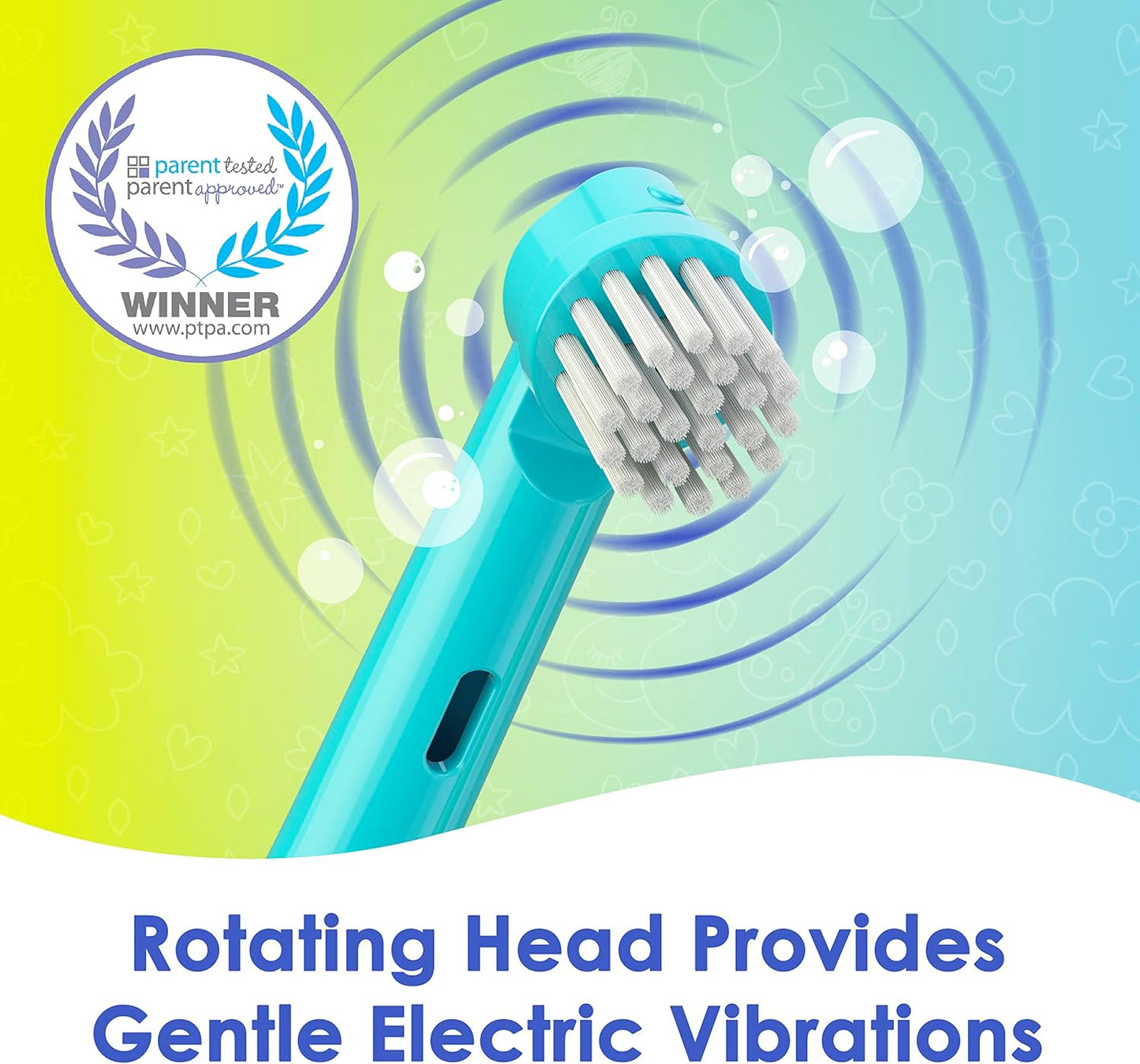 Brusheez Kids’ Electric Toothbrush Set - Safe & Effective for Ages 3+ - Parent Tested & Approved with Gentle Bristles, 2 Brush Heads, Rinse Cup, 2-Minute Timer, & Storage Base (Ollie The Elephant)