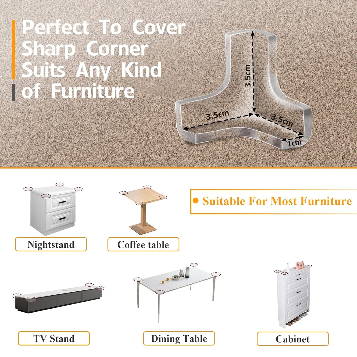 32 Pack Corner Protectors for Baby, Clear Corner Guards Table Corner Protector, Corner Bumpers Covers, Furniture & Sharp Corner Baby Proofing, T-Shaped