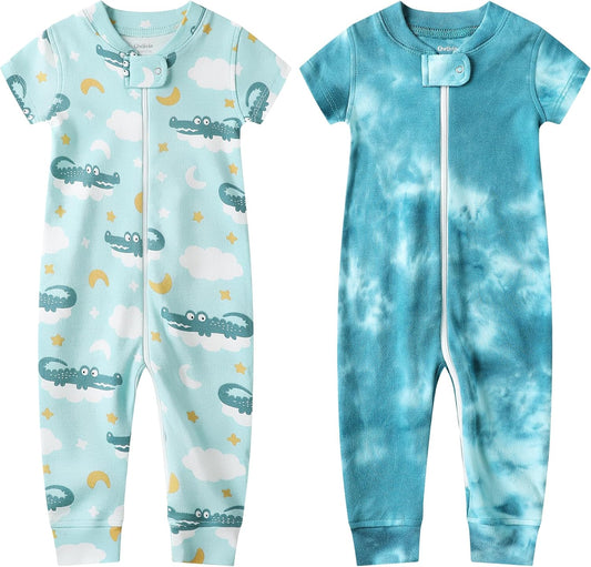 Owlivia Baby Boy Romper, Unisex Short-sleeve Summer Outfit, 100% Organic Cotton Girl One-Piece Jumpsuit