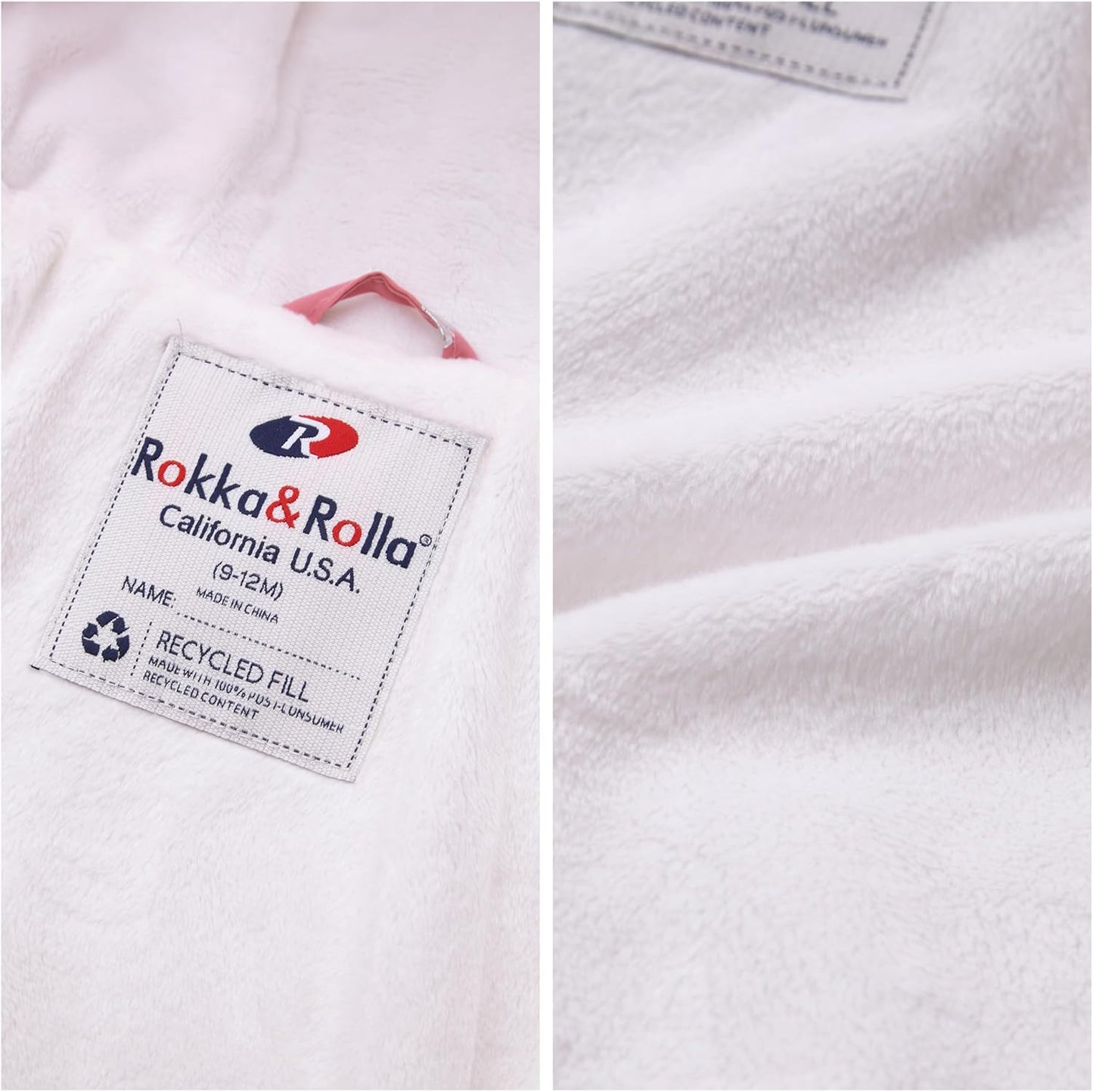 Rokka&Rolla Baby Girls' Water-Resistant Soft Mini Fur Lined Puffer Jacket Winter Coat for Newborn Infant Toddler