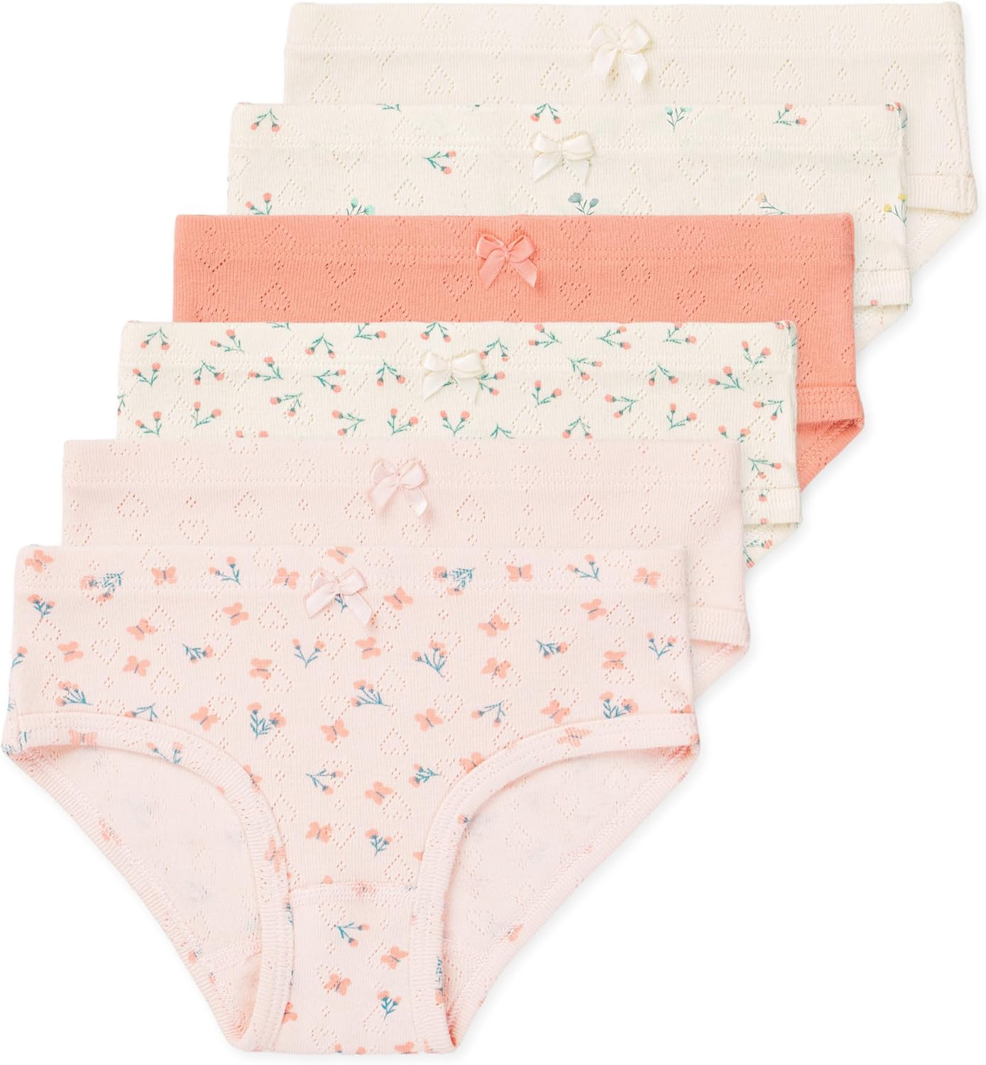 Lucky & Me Erica Girls Bikini 100% Organic Cotton Children's Underwear 6 Pack