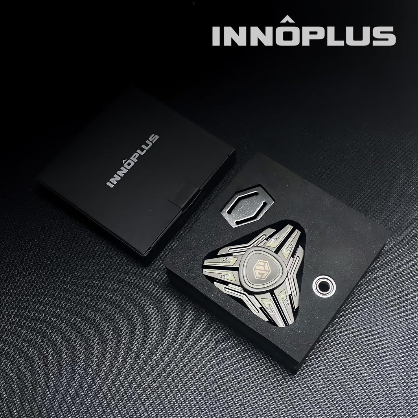 INNOPLUS Fidget Spinner, Fidget Spinners for Adults and Kids, Metal Fidget Spinner, Light Up Fidget Spinner, Adult Fidget Toys, Stress Anxiety ADHD Relief Figets Toy, Absorb Light Then Release in Dark