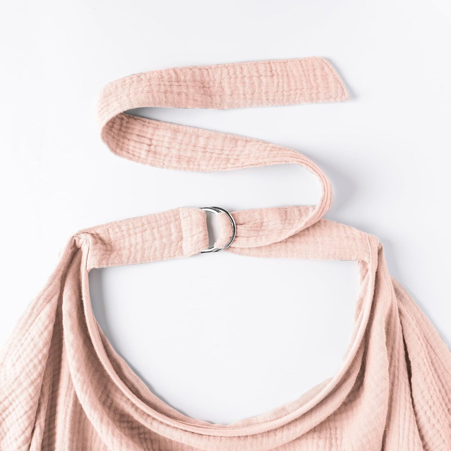 Konssy Muslin Nursing Cover for Baby Breastfeeding, Breathable 100% Cotton Breastfeeding Cover with Rigid Hoop for Mother Nursing Apron, Multi-use Carseat Canopy (Pink)