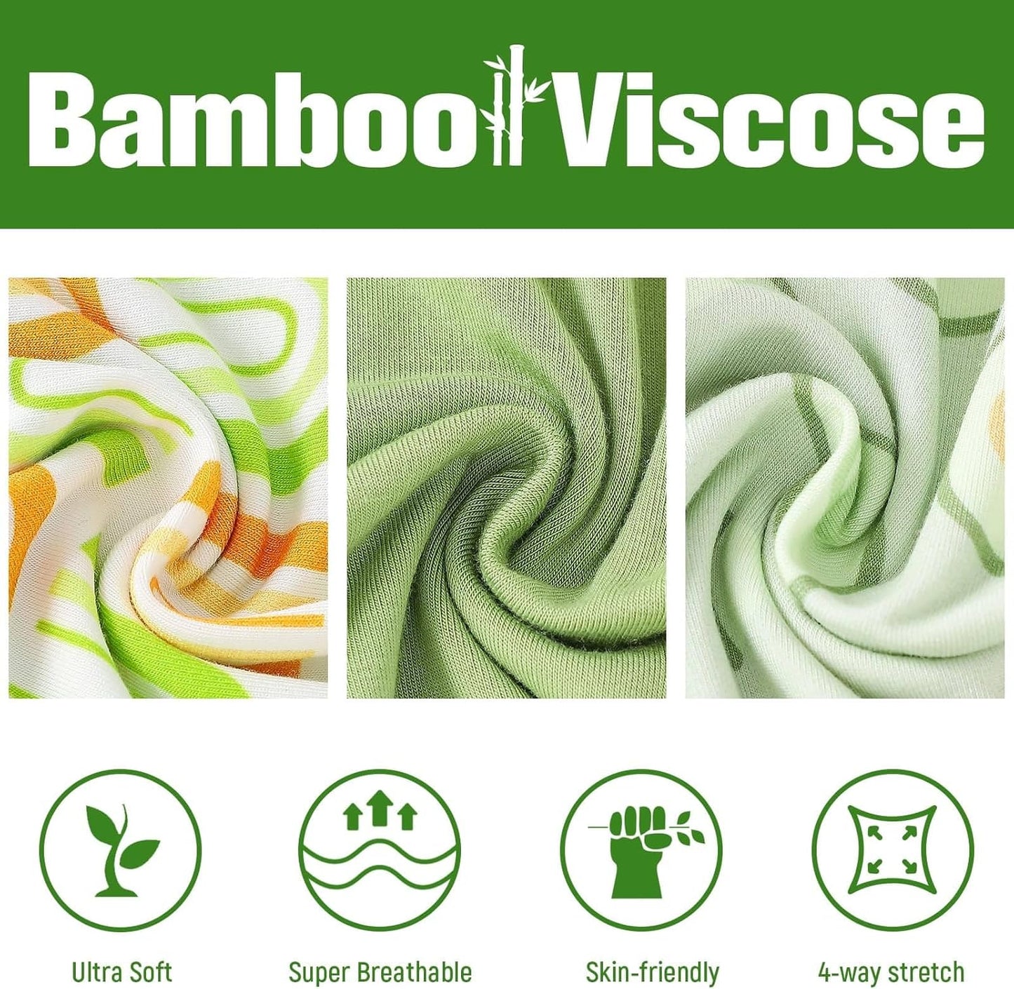 OPAWO Bamboo Baby Pajamas 3 Pack, Double Zipper Bamboo Sleepers for Baby Boy Girl Romper, Toddler Summer Clothes Outfit 0-24M