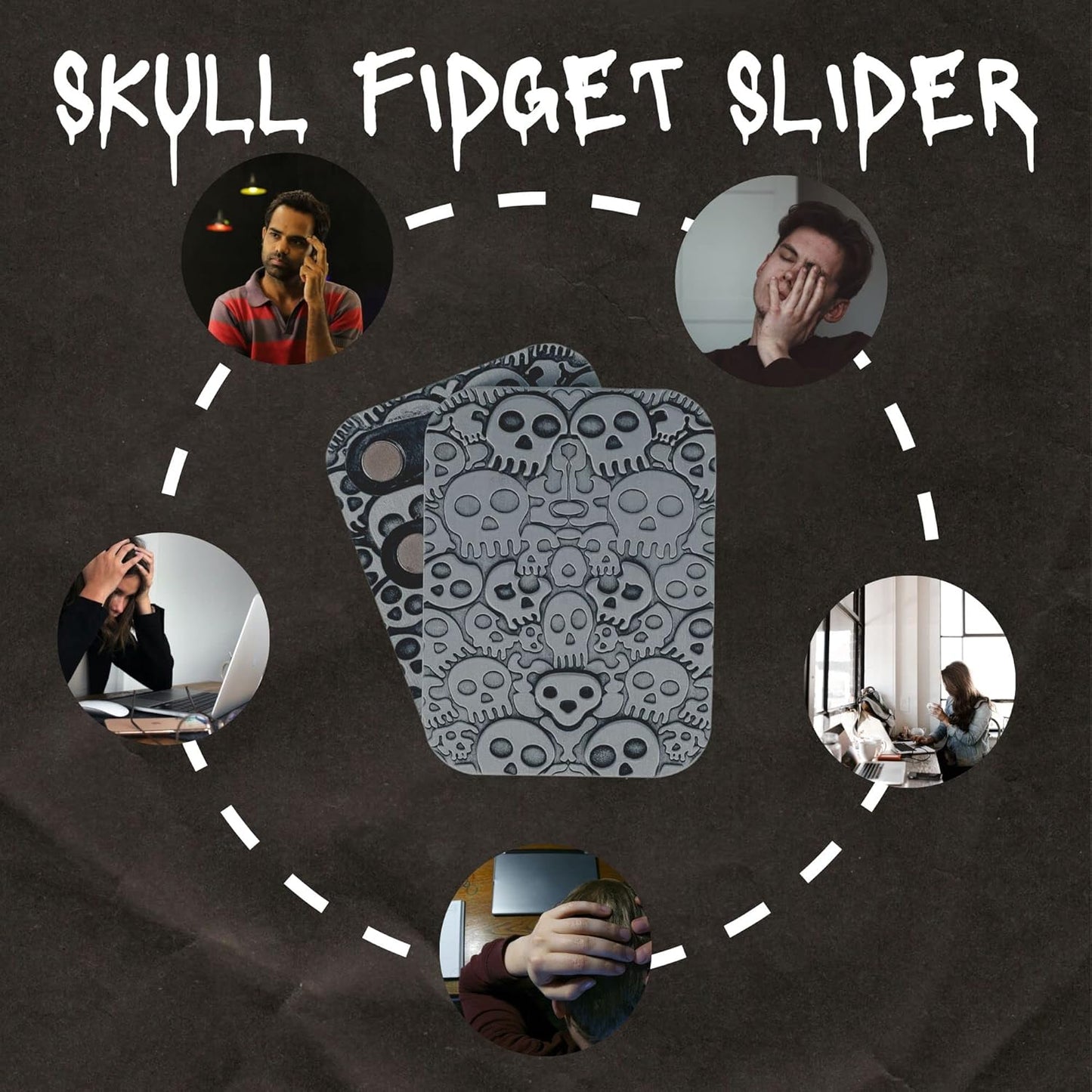 Fidget Slider Metal Fidget Toys for Adults Haptic Slider EDC Haptic Fidget Haptic Coin Stress Relief Birthday Gift for Men(Short)…