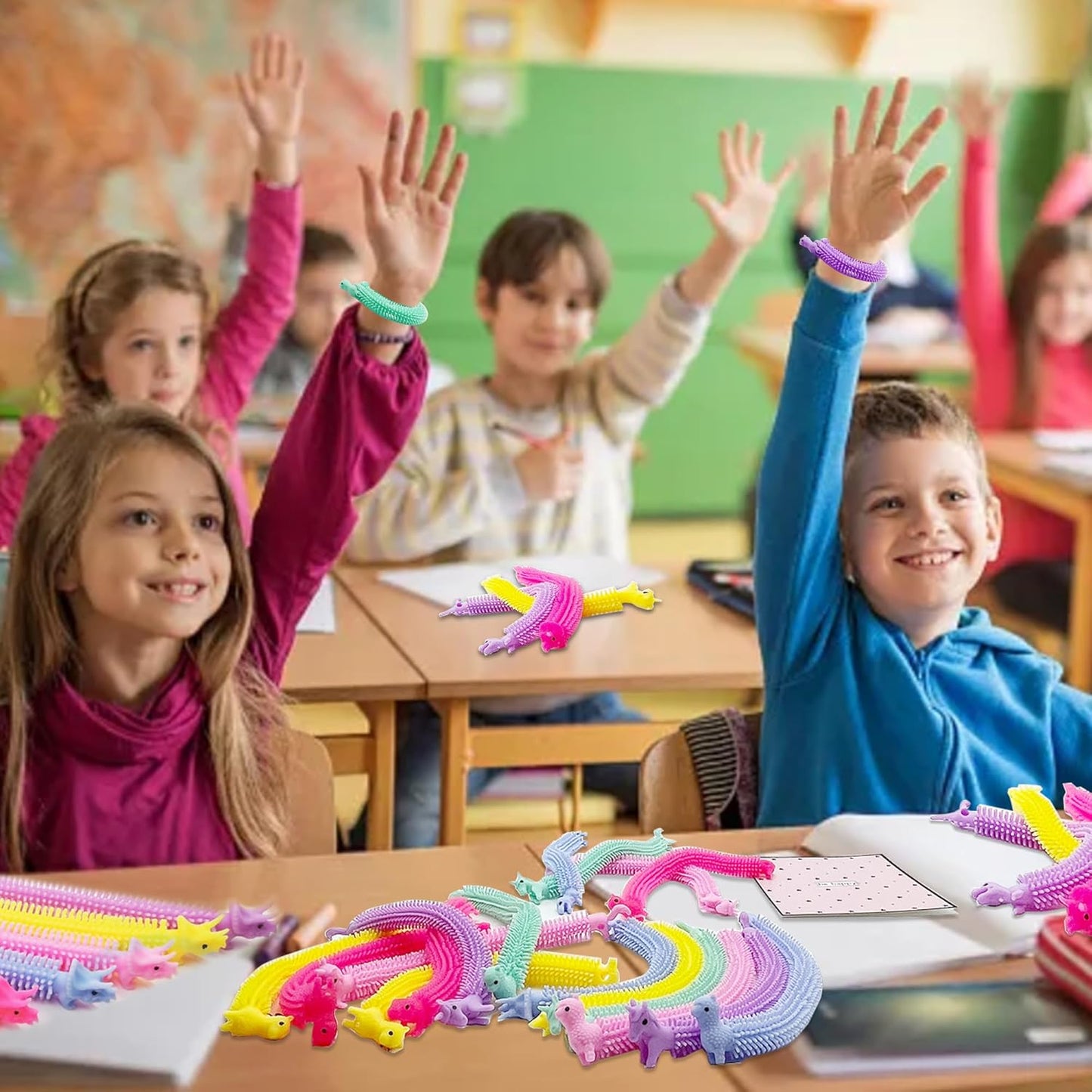 30 Pack Stretchy Strings Fidget Toys - Vibrant Sensory Toys for Kids and Adults Stress Relief - Anti-Anxiety Autism Toys - Perfect for Children's Day, Birthday Gifts, Party Favors