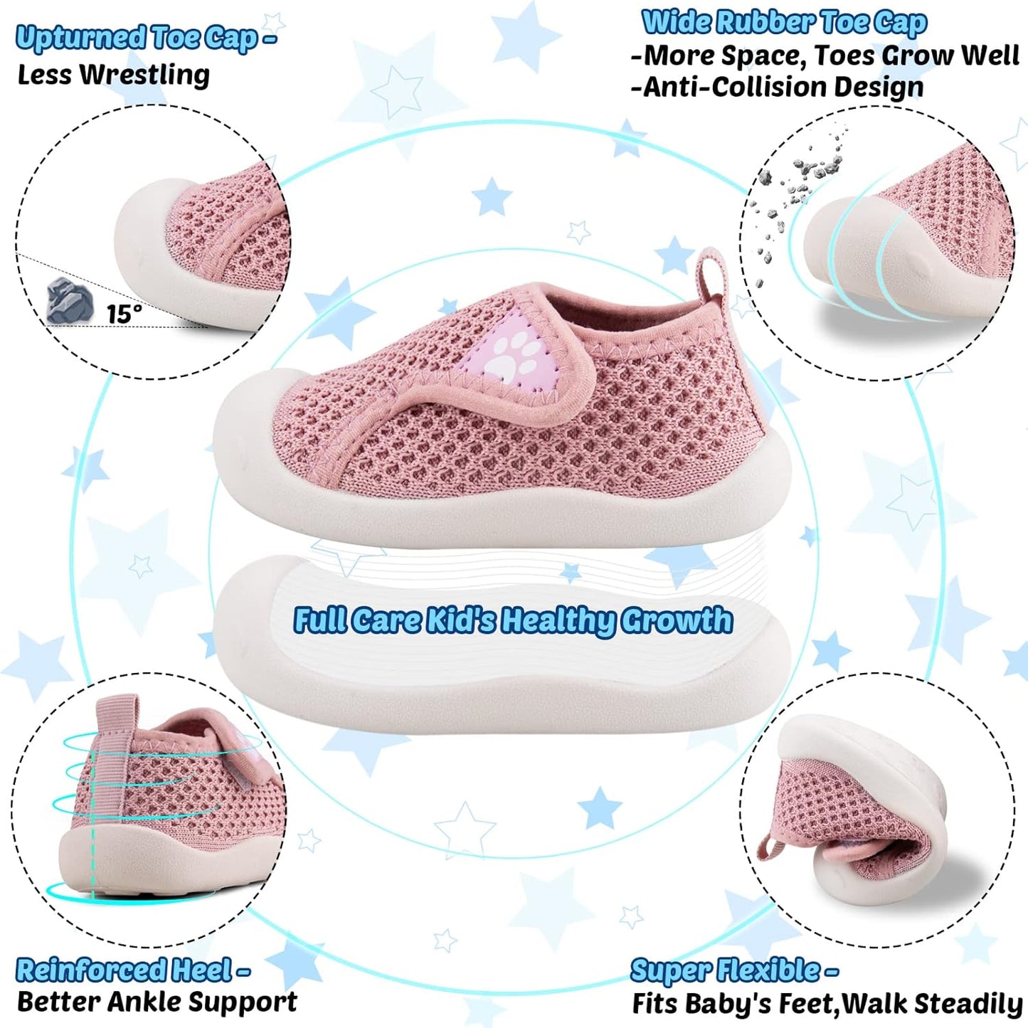 Charrost Toddler Baby Girl Boy First Walking Shoes Checkered Sneakers Sizes 3/4/5/6/7/8T. Soft, Cute,Flexible for First Walkers. Non-Slip, Slip On, Wide Toe Box Indoors Outdoors