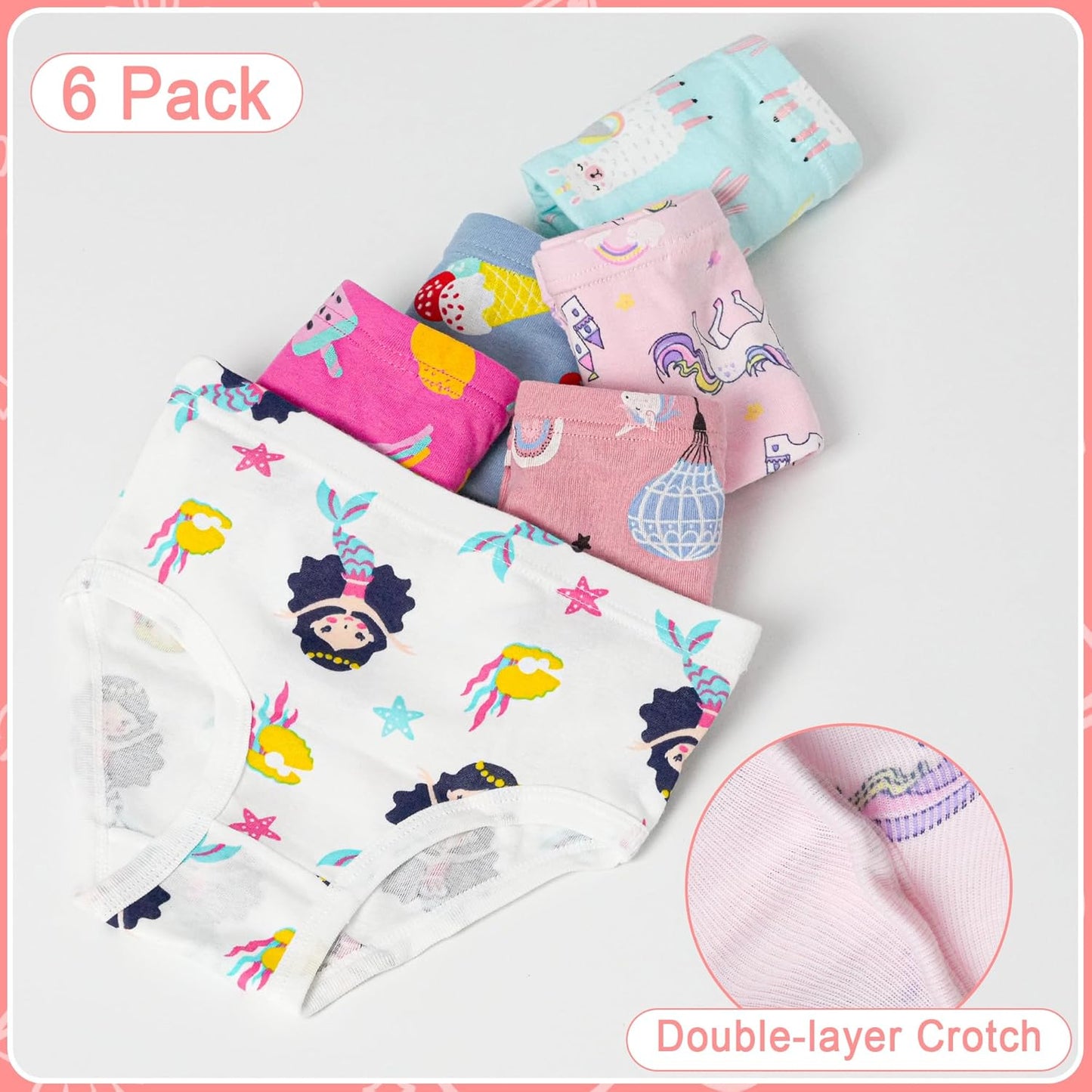 Tphon Little Girls Underwear Toddler Underwear Girls Panties Big Kids Undies Soft 100% Cotton