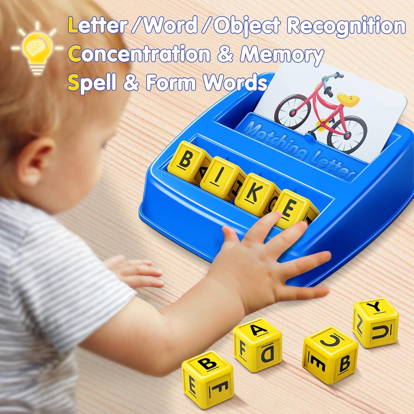 Educational Toys for 3 4 5 Year Old Boys Gift, Matching Letter Game Preschool ABC Learning Toys for Kids Ages 4-8 Years, Christmas Birthday Gifts for 3-6 Year Old Boys Toddler Toys Age 2-4