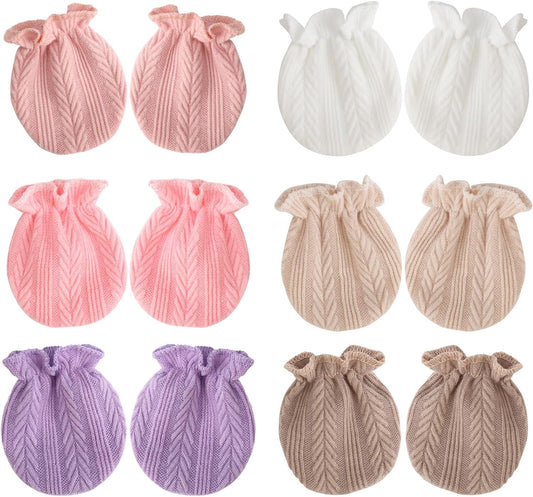BQUBO Newborn Infant Toddler Mittens No Scratch Cotton Elastic Wrist Gloves Hypoallergenic for 0-6 Months Baby Boys Girls