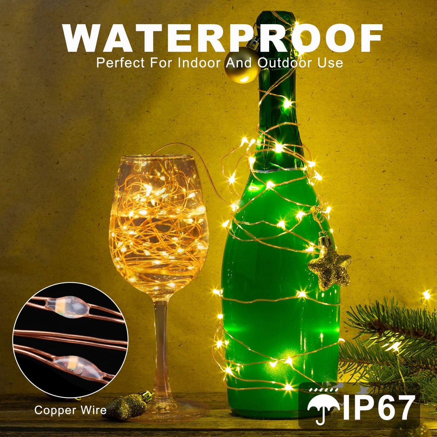 Fairy Lights Plug in 72FT 220 LED USB Twinkle Lights for Bedroom Copper Wire Lights with Remote and Timer 8 Modes, Waterproof String Lights for Dorm DIY Party Christmas Decoration（Warm White）