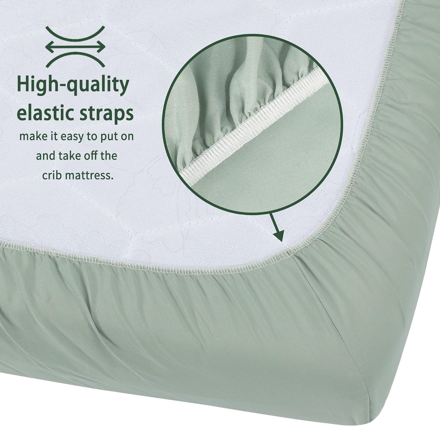 Baby Crib Sheets for Boys Girls, 2 Pack Fitted Crib Sheet for Standard Crib and Toddler Mattress, Soft Microfiber Baby Sheet 52x28x8in (Brown & Green)