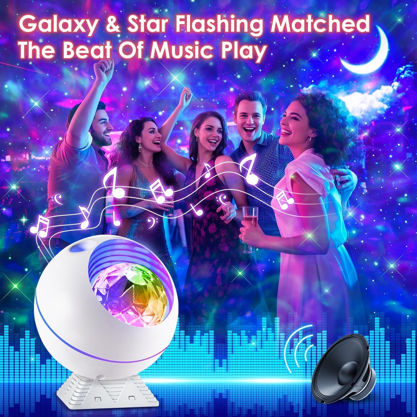 Galaxy Projector for Bedroom, 43 Lighting Modes Moon Star Projector Galaxy Lights for Bedroom,Vibrant & Dimmable Starlight Room Lights,Remote Cloud Night Lights for Room Decor, Kids Gifts