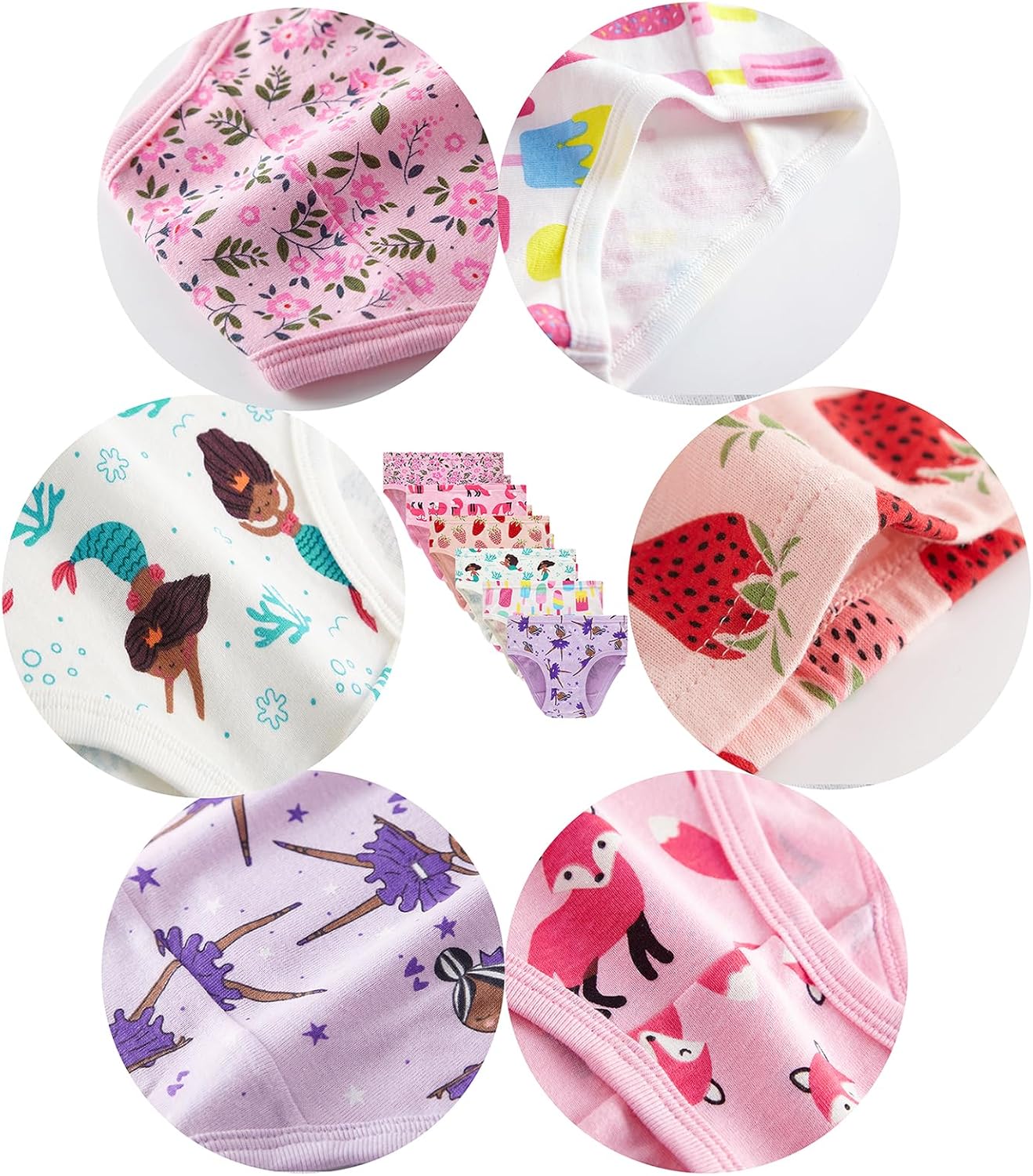 Family Feeling Little Girl Underwear Toddler Panties Big Kids Undies Soft 100% Cotton