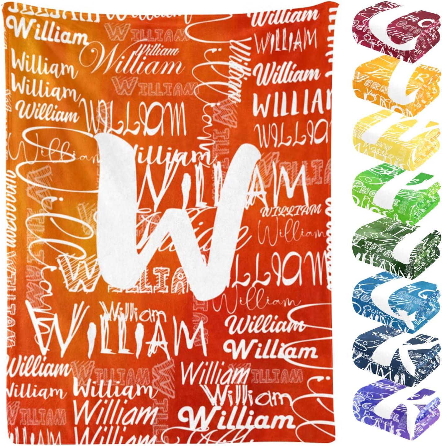 Customized Blanket with Name Custom Blanket Personalized Throw Blankets for Baby Kids Adult Girls Boys Women Men