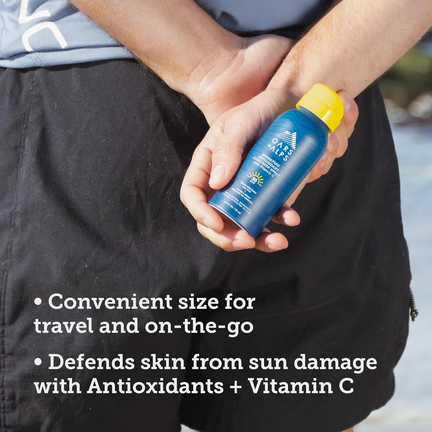 Oars + Alps Sunscreen Spray for Face & Body, SPF 50 Spray Sunscreen Infused with Vitamin C & Antioxidants, No White Residue, Water & Sweat Resistant, All Skin Types, Lightweight, Hydrating, 3pk